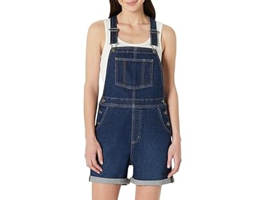 $11.99, Was $34.90, 65% Off! Amazon Essentials Womens Denim Short Overalls dealfomo