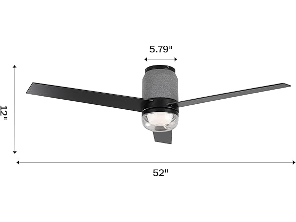 Low Profile Ceiling Fans with Lights & Remote, 52"