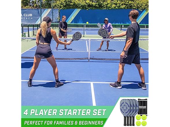 GoSports Pickleball Set with 4 Paddles
