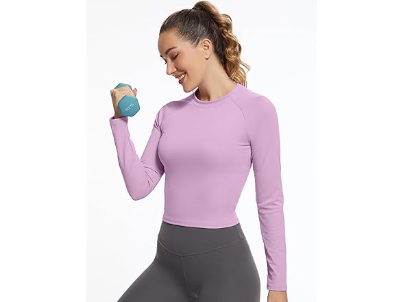 GGOV Womens LS Crop Workout Top (S)