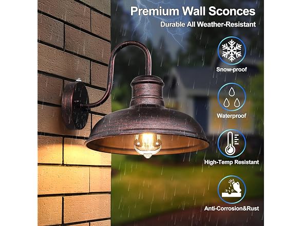TOBUSA 2-Pack Dusk to Dawn Outdoor Wall Lights - Gallery 5