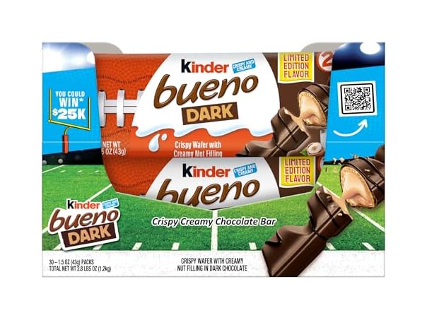 $15.99, Was $27.44, 41% Off! Kinder Bueno Dark Hazelnut Bars 30ct 1.5 dealfomo