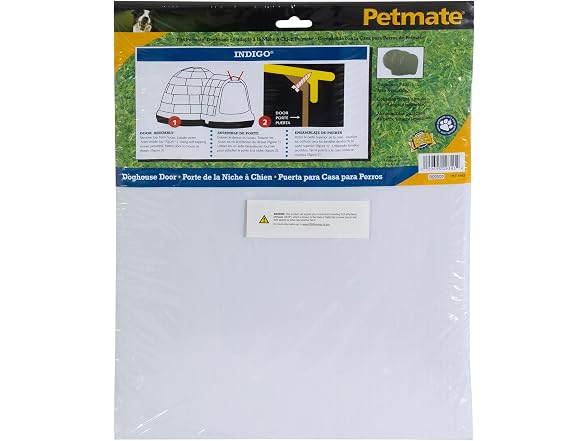 Petmate Indigo Vinyl Doghouse Door, White, for Med Dog House