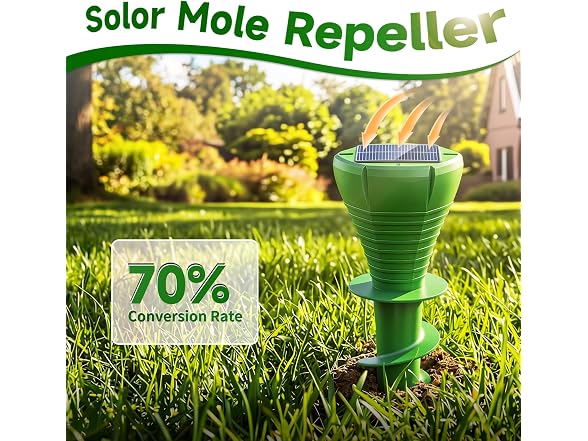 TWONION Solar Powered Mole Repellent