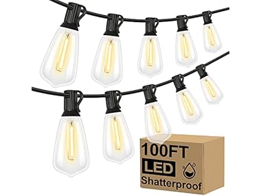 $29.99, Was $39.98, 24% Off! Brightever US LED Outdoor String Lights 100FT dealfomo
