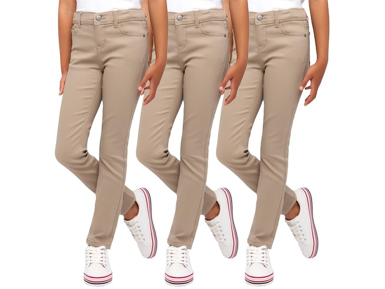 3PK Girls Stretch Pencil Uniform Pants