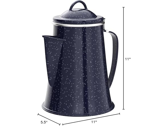 Stansport Enamel Percolator Coffee Pot & 4 Mug Set