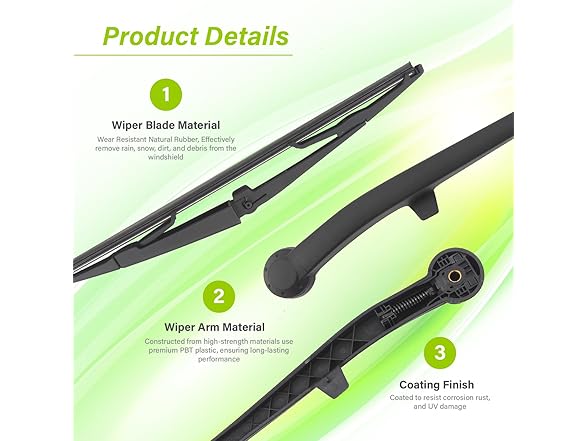 LKK Rear Wiper Arm Blade for Jeep
