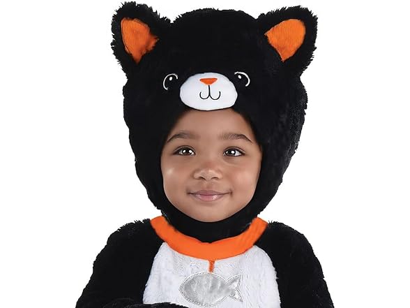 Black Polyester Baby Cat Jumpsuit with (18-24 Mo)