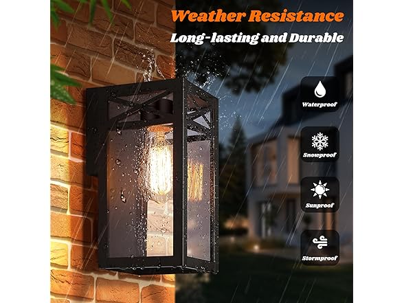 VerRon 2Pk 9.6" Outdoor Wall Light Fixture