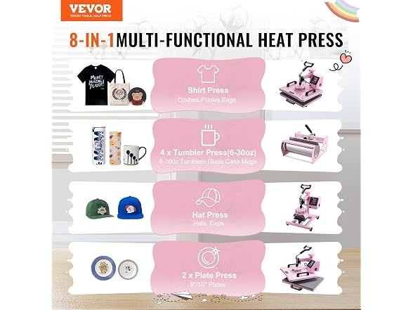 Heat Press Machine 5 in 1 Combo T-Shirt Printing Machine