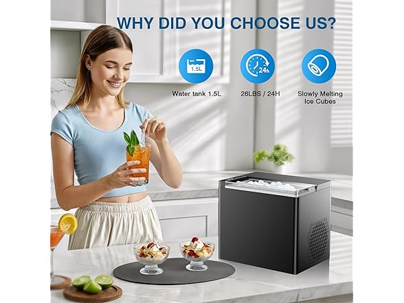 ORFLROA Countertop Ice Maker Machine