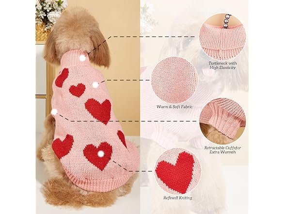ALI2 Valentine's Day Dog Sweater Dog Cat Swe