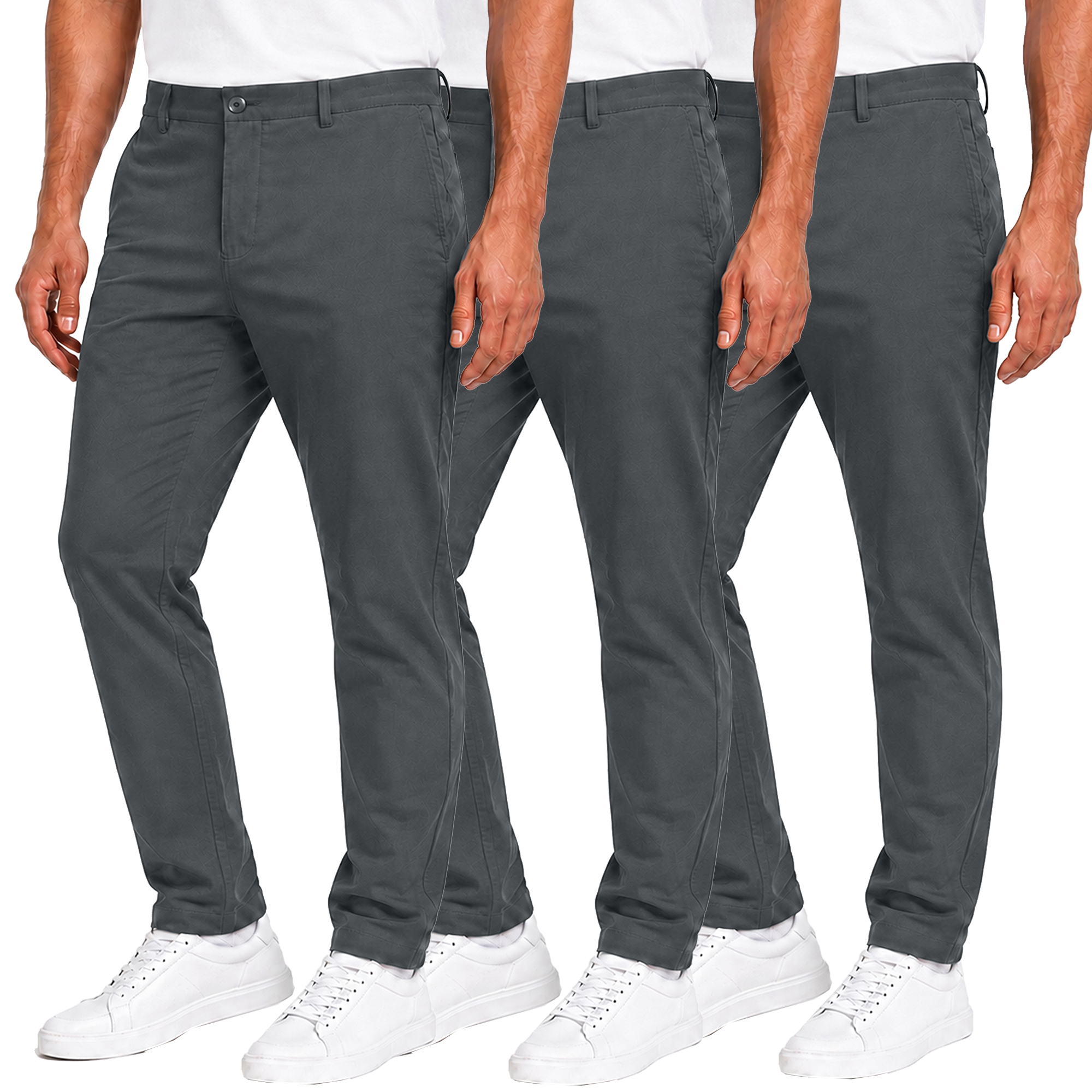 3Pk Mens Super Stretch Chino Pants - Gallery 33