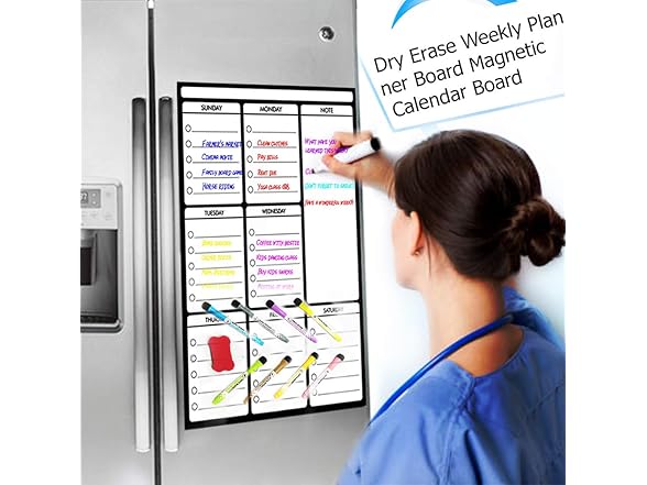 Magnetic Dry Erase 8 Magnets and Eraser Markers