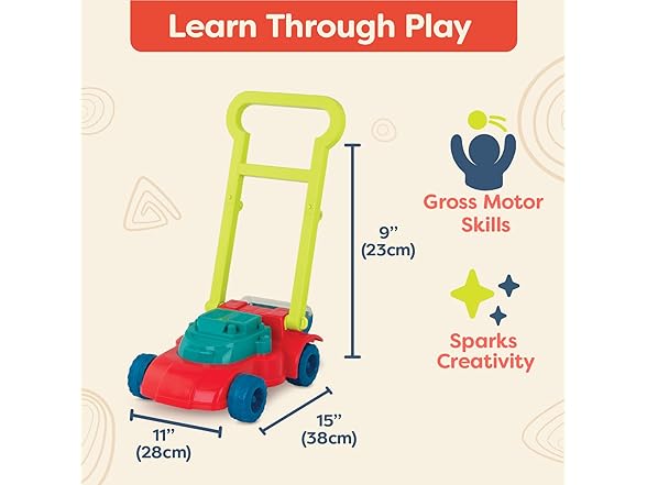 B. toys Toy Lawn Mower Bead Tumbler Push Toy