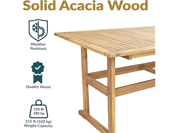Sunnydaze Decor BOD-6251 Hatteras Acacia Table Brown