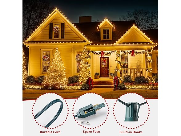 Minetom Minetom C9 Clear Christmas String Lights, 50FT