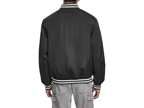 Champion Men Logo Striped-trim Varsity Jacket