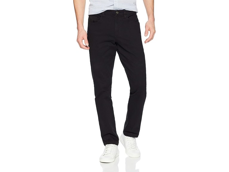 Amazon Essentials Men's Chino, Slim-Fit pants with 5-Pockets, Comfort Stretch, 28W x 34L, Black (Previously GoodThreads)