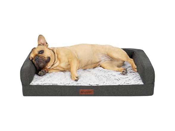 Furhaven Birch Faux Fur & Soft Faux, Charcoal