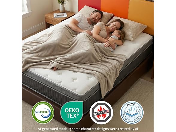 CorePillow 12 Inch King Hybrid Mattress, Medium Firm
