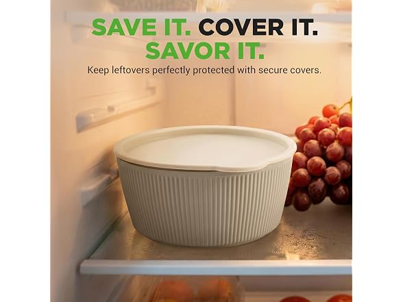 NutriChef 18-Piece Ceramic Cookware Set Cream