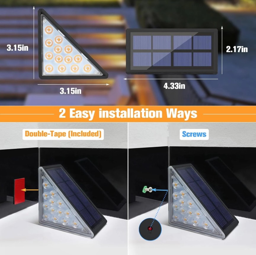 Hakol 12 Pack Solar Step Lights, 80 Lumen - Gallery 10