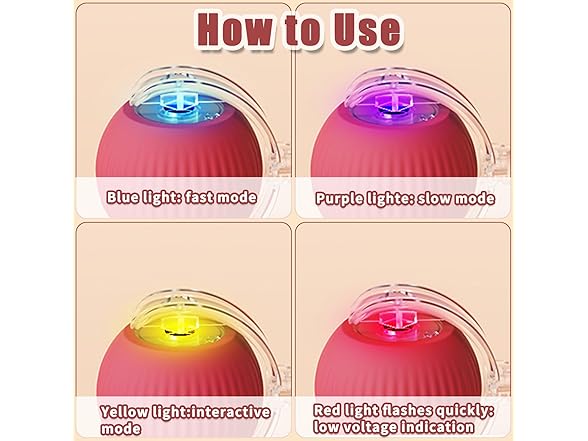 (2 Pack) Interactive Rolling Cat Ball