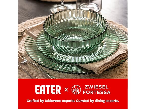Eater x Zwiesel Fortessa Seraphina Glass, 12 Piece Dinnerware Set