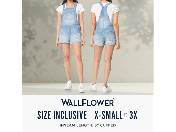 WallFlower Women (XL) Shortalls Juniors Plus