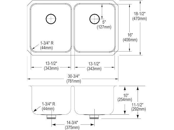 Elkay Double Bowl Undermount Stainless with Perfect Drain