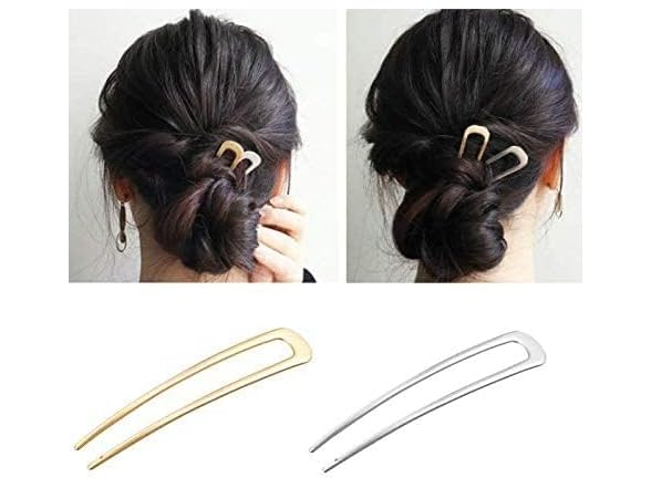 Metal U Shaped Hair Pin Fork Sticks