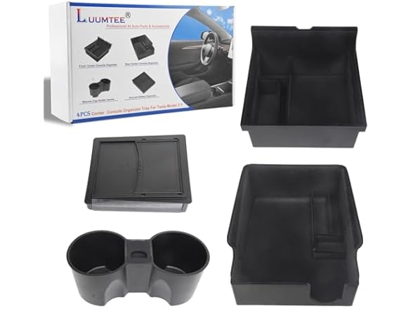 Luumtee Center Console Organizer Tray Kit 4pc