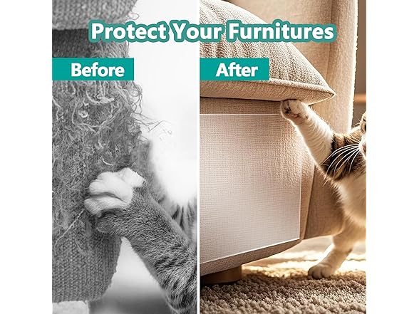 WAWINY Cat Scratch Protector Rolled(12" x16ft)