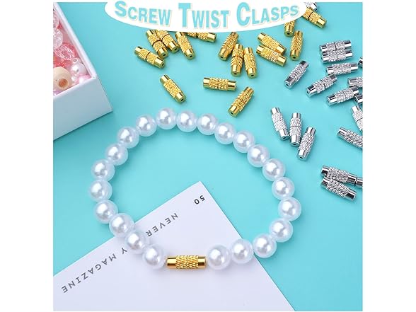 BronaGrand 50pcs Screw Twist Clasps