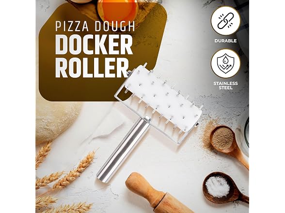 Professional Stainless Steel Pizza Dough Docker Roller