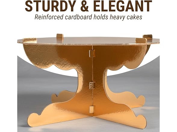 Gold Cardboard Cake Stands - 2 Pieces