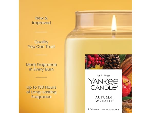 Yankee Candle Autumn Wreath, Thanksgiving Scented 22Oz