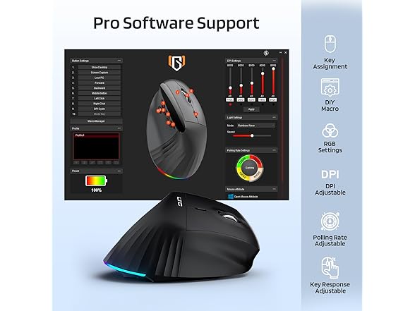 LTC GM051 Wireless Vertical Ergonomic Mouse