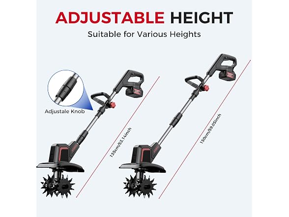 SOARFLY Cordless Tiller Cultivator 9in