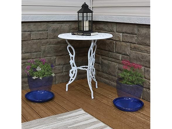 Sunnydaze 9-Inch Ceramic Plant Saucers- Imperial Blue