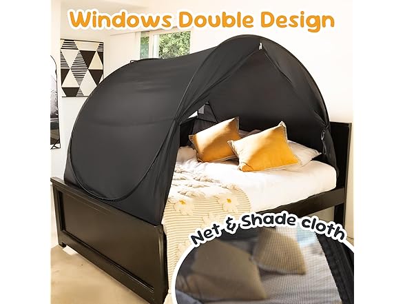 LEEDOR® Pop Up Bed Tent with Mesh & Shade Cloth Window