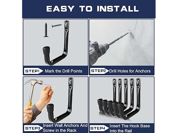 Heavy Duty Garage Utility Hooks 10pk