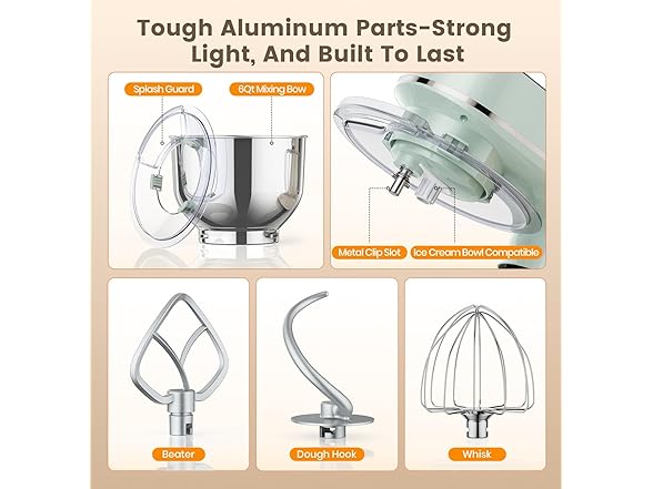 6QT Kitchen Mixer with LED Touchscreen