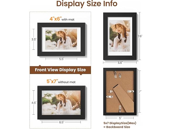 Heimlove 5x7 Picture Frames, Set of 3