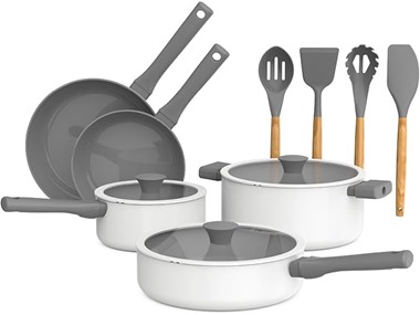 $39.99, Was $87.18, 54% Off! bella 12PC Evergood Nonstick Cookware Set dealfomo