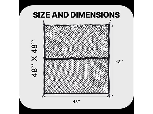Heavy Duty Cargo Net 48"x 48", Bungee Net