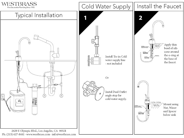 Westbrass D271HFP-26 Velosah 9" 1-Handle Hot Water Dispenser