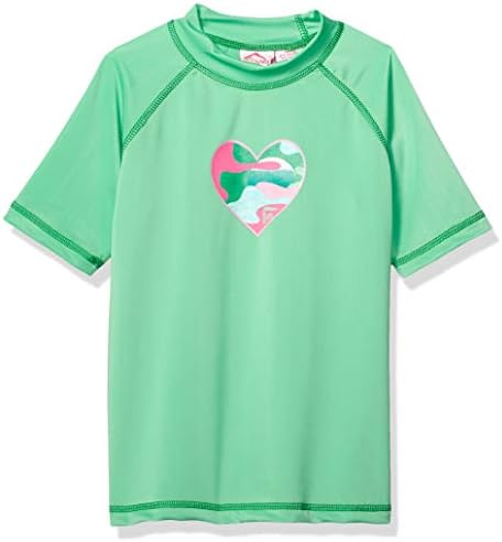 Kanu Surf Girls' Karlie UPF 50+ Sun Protective Rashguard Swim Shirt, Erin Green, Medium (10)